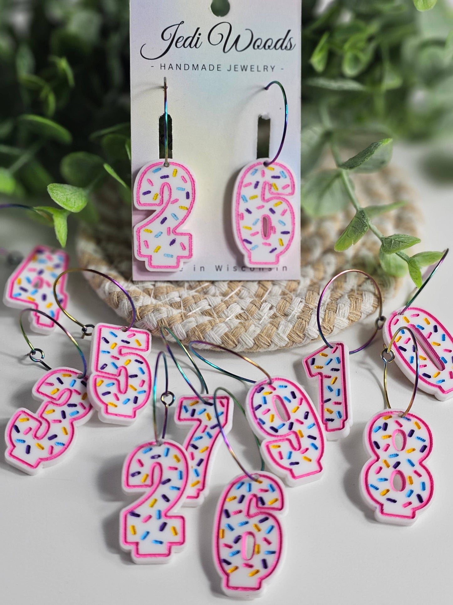 Tiktok Viral Birthday Candles Earrings: Stainless Steel Rainbow Hoops (Pictured)