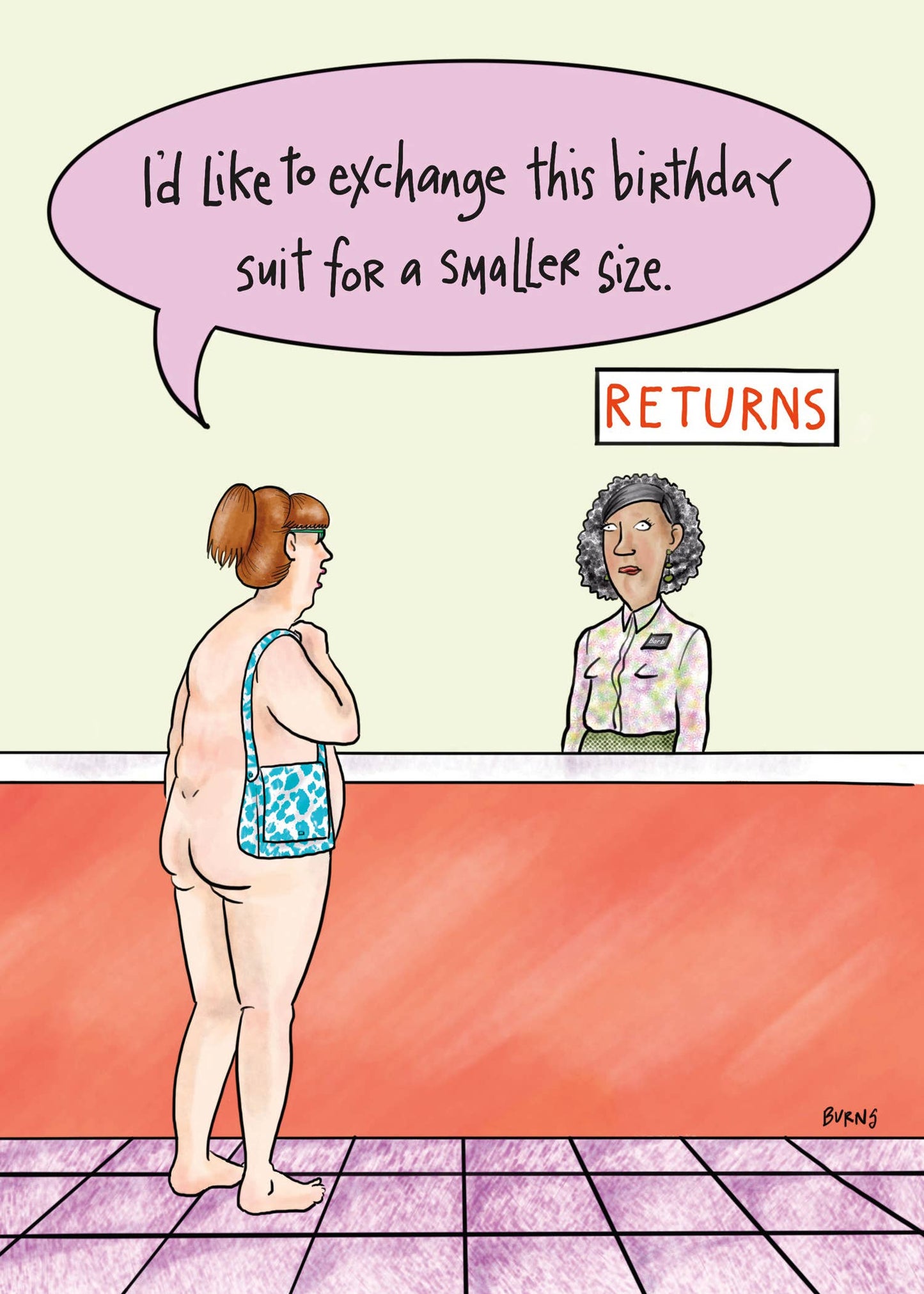 Birthday Suit Exchange Card