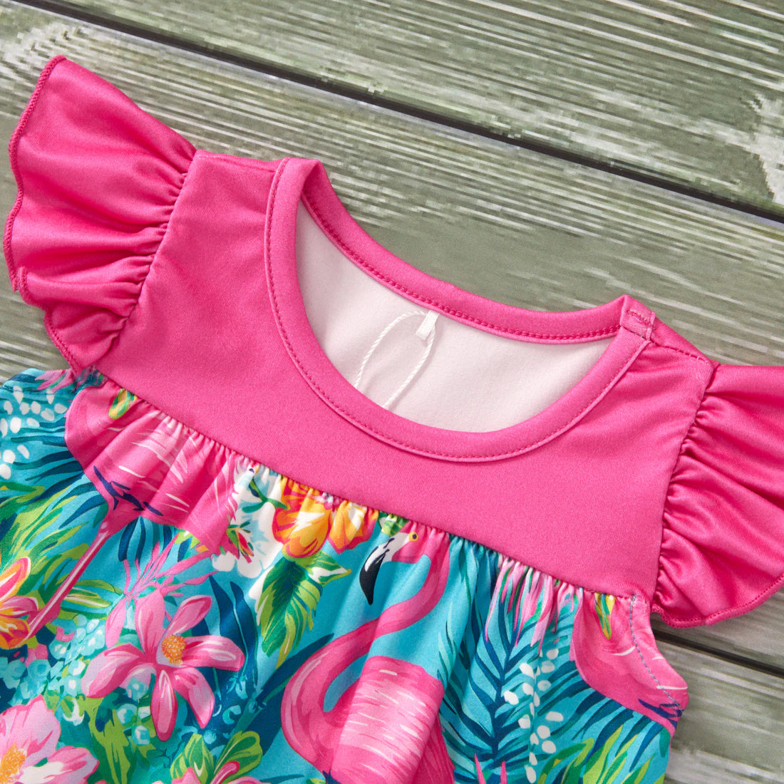 Flamingo Garden Romper P+L
