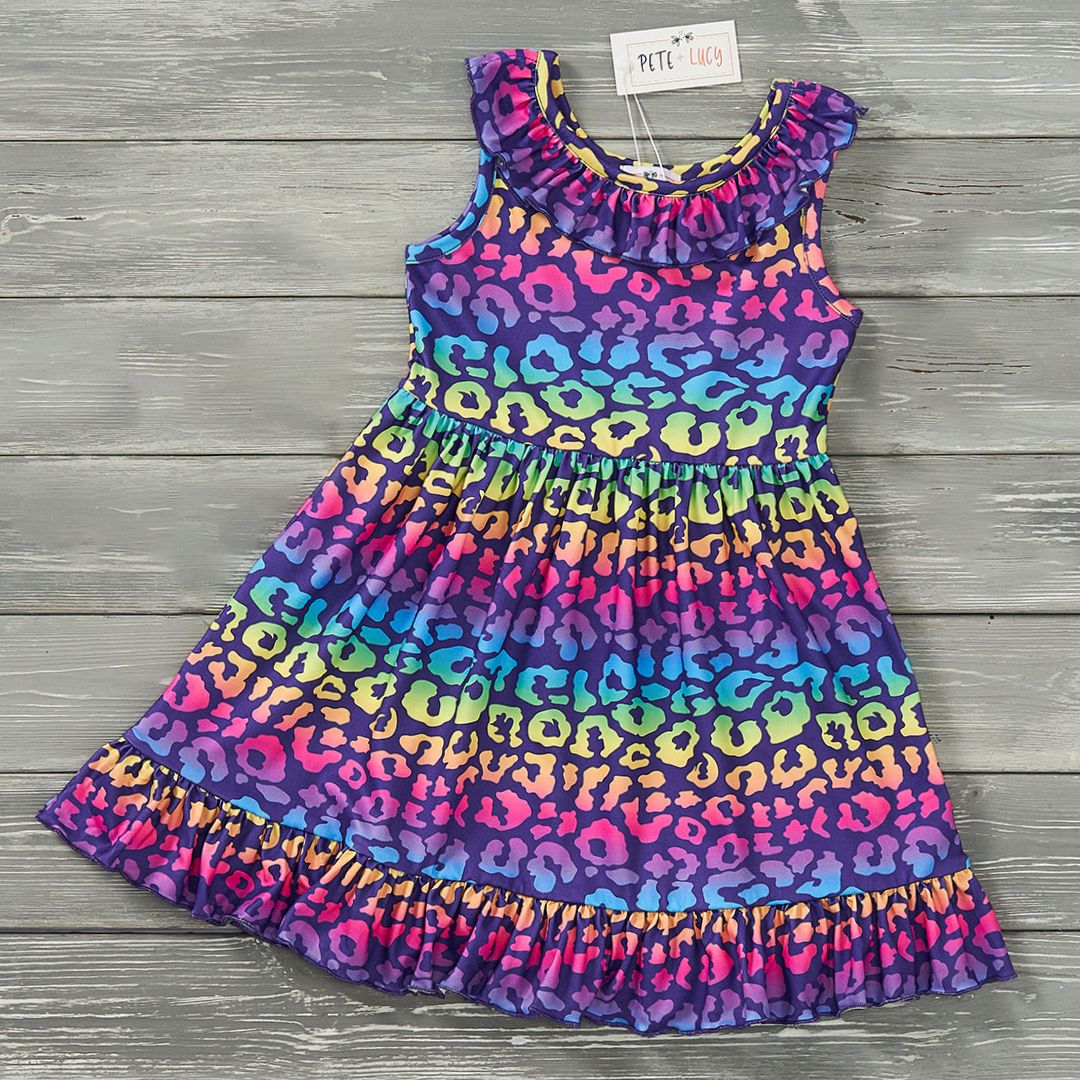 Pete + Lucy Neon Safari Short Sleeve Dress