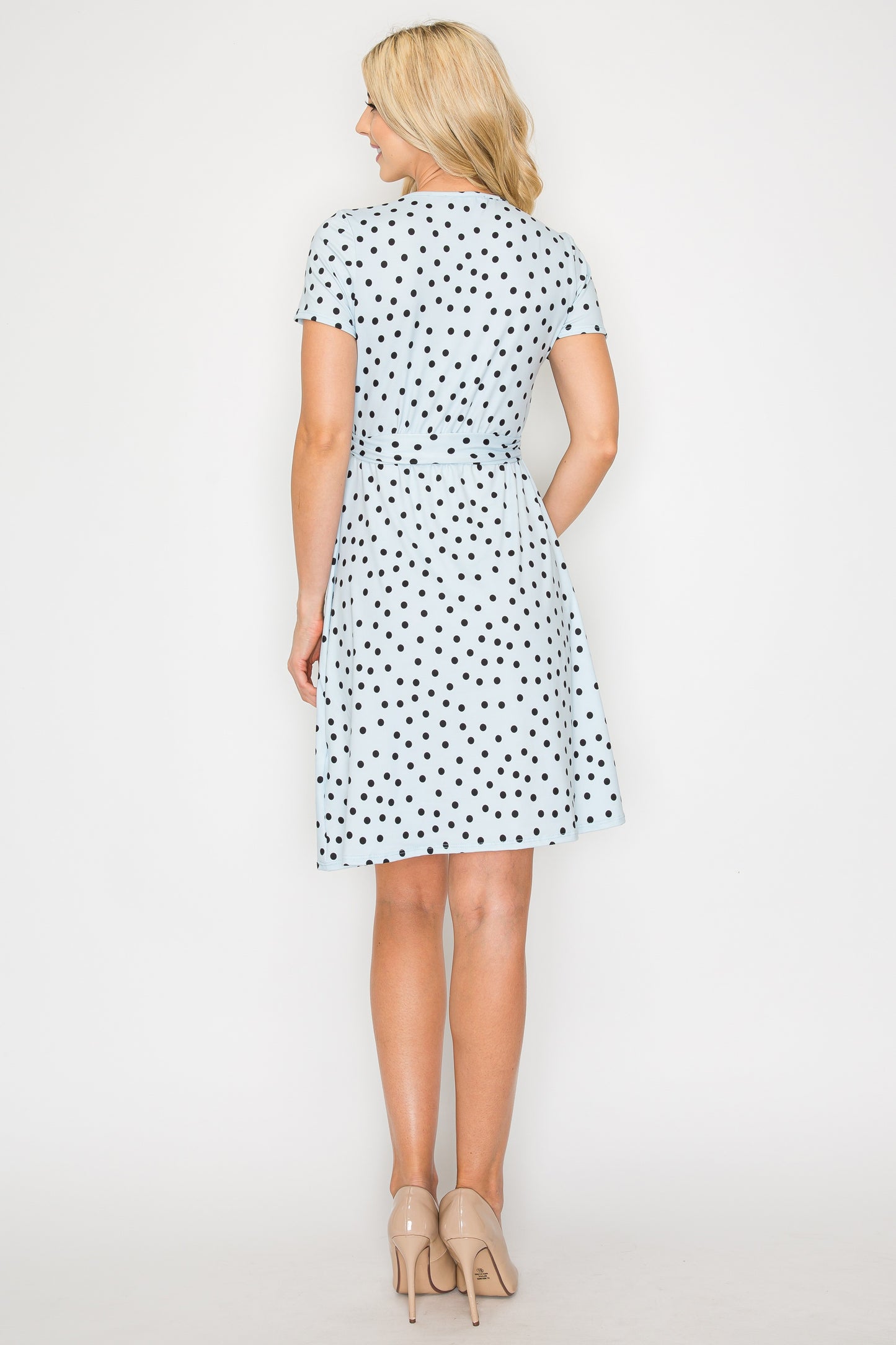 Maternity Light Blue Polka Dot Dress