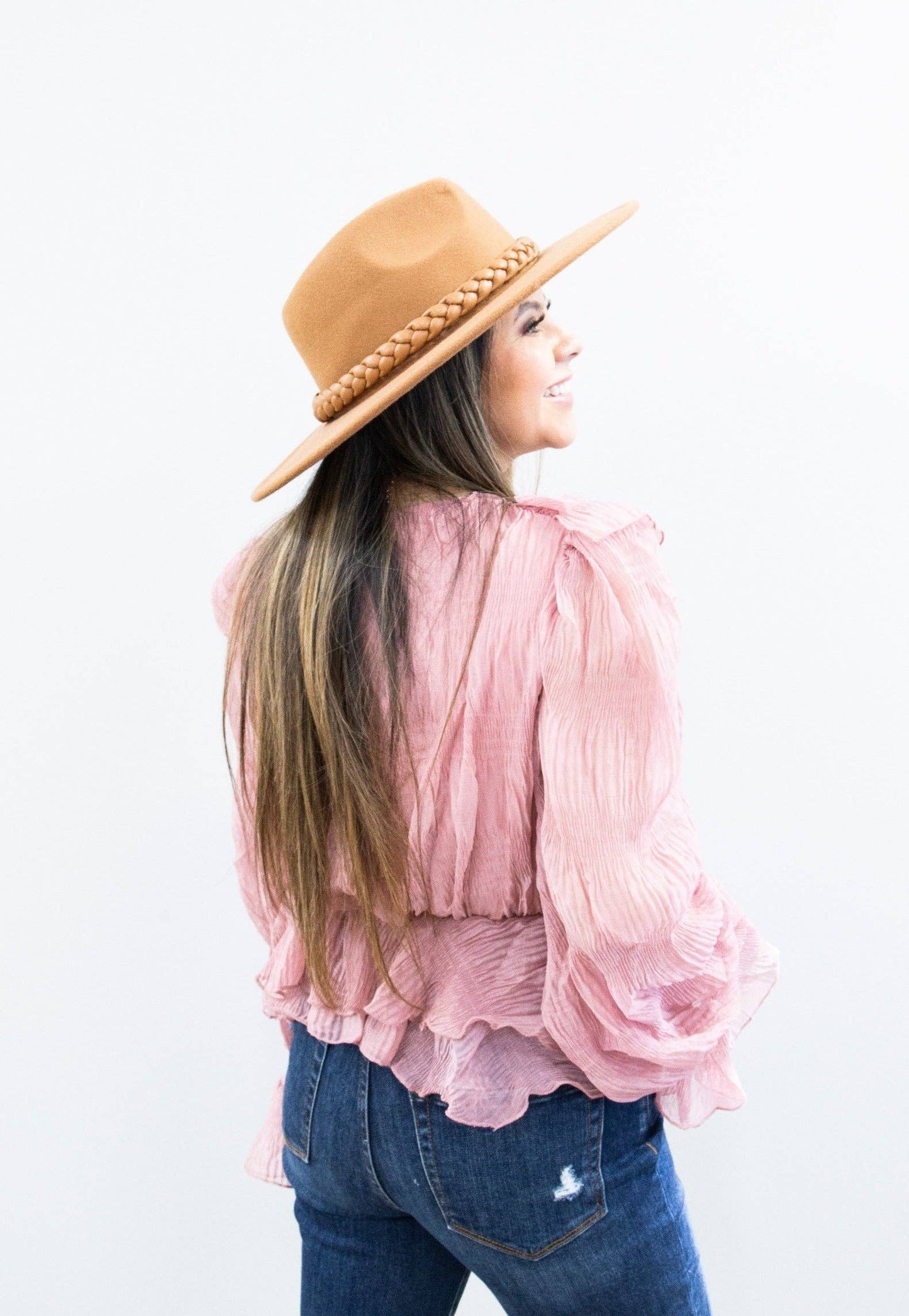 Pink Ruffle Blouse: Pink