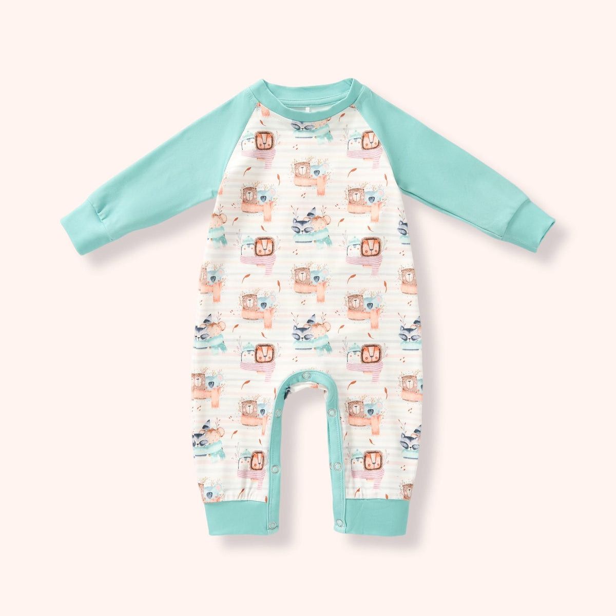 Pete + Lucy Cozy Critter Long Sleeve Romper