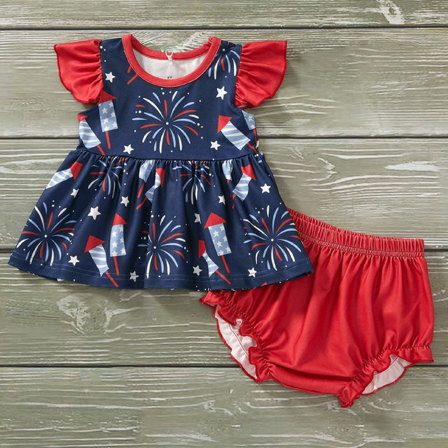 Pete + Lucy Fire Cracker Fizz Bummie Set