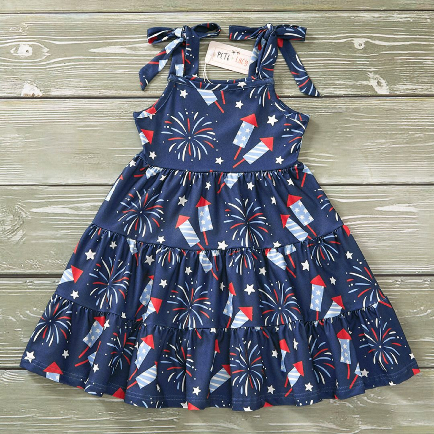 Pete + Lucy Fire Cracker Fizz Short Sleeve Dress