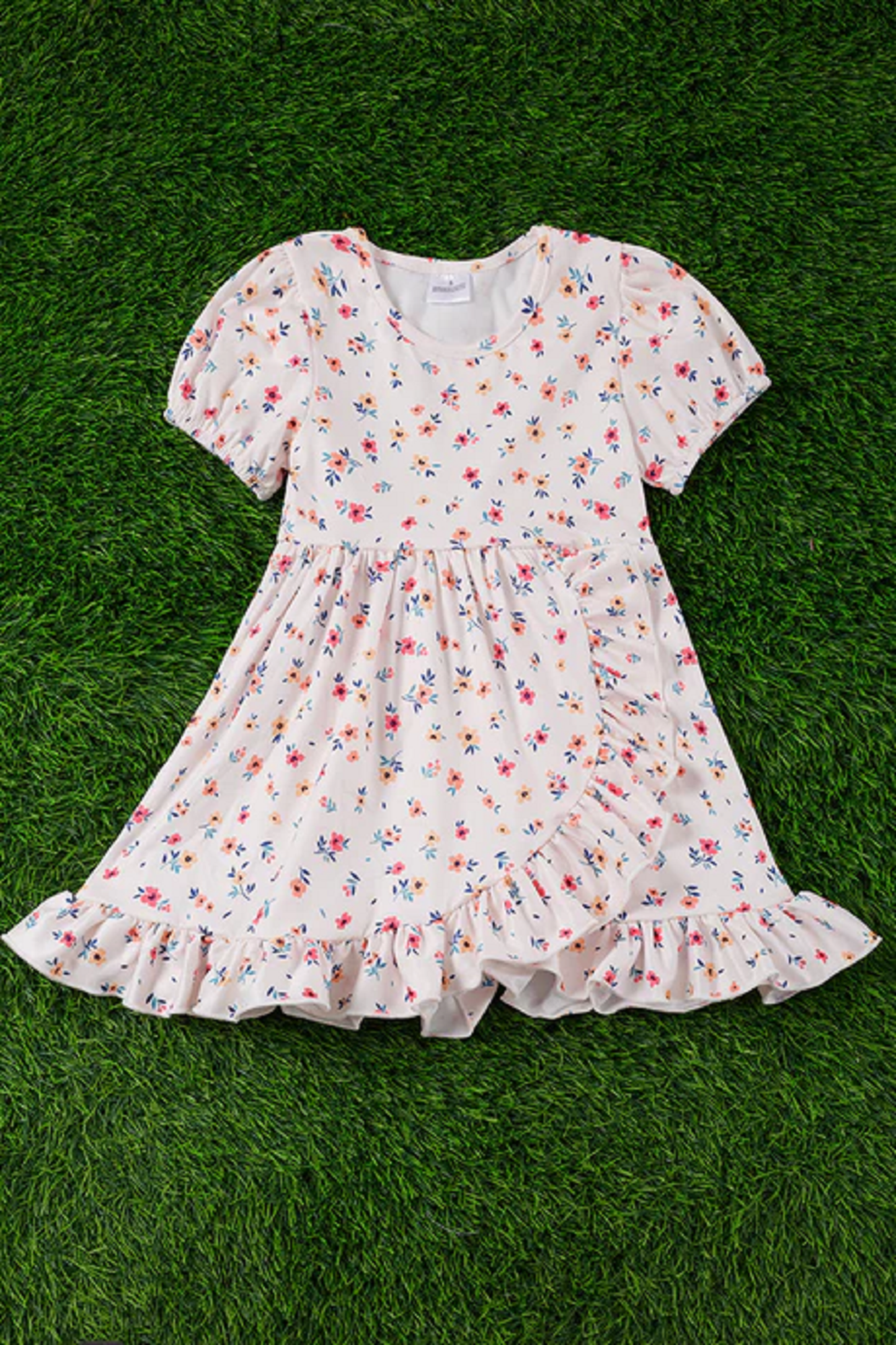 Floral Ruffle Short Sleeve Dress