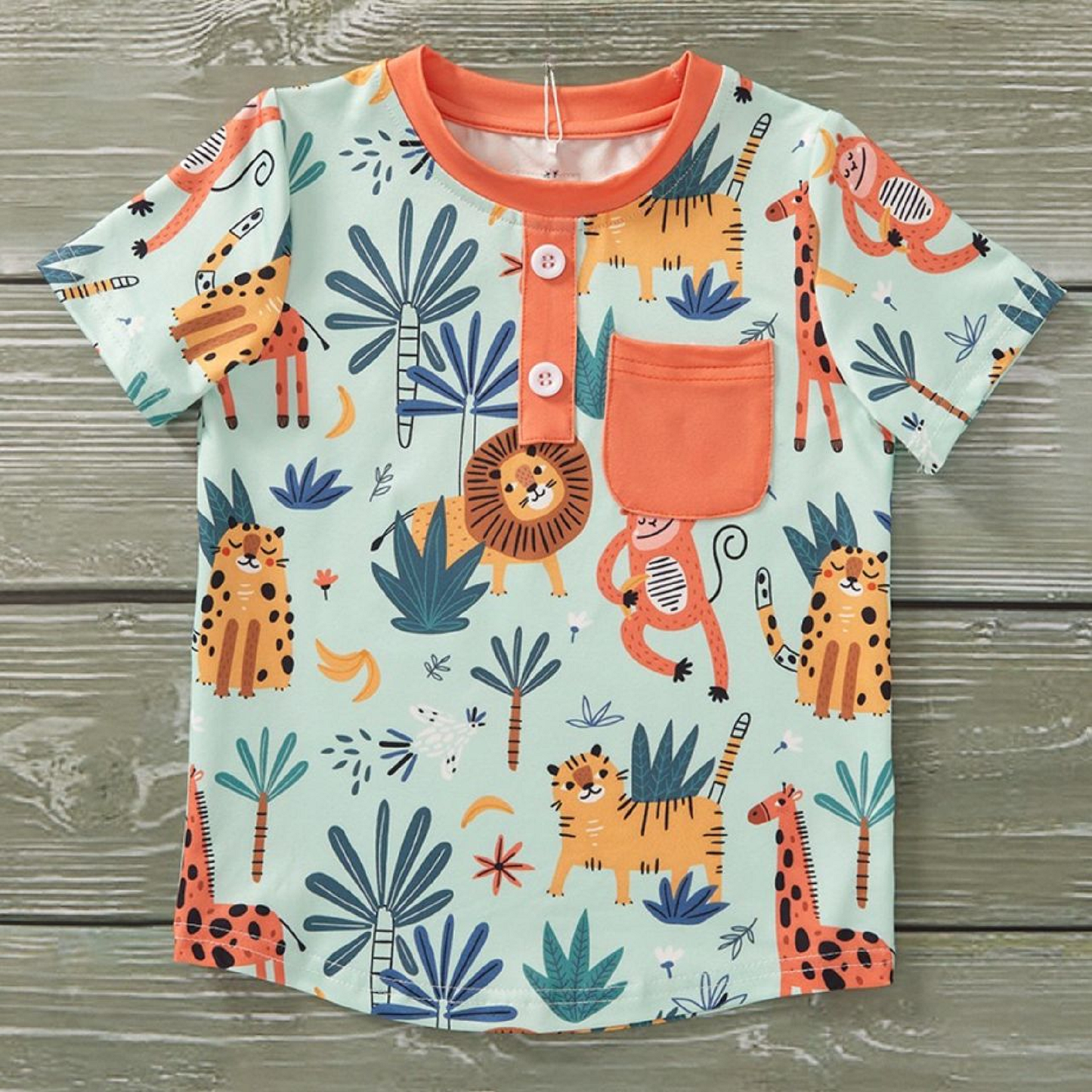 Pete + Lucy Jungle Journey Short Sleeve Top