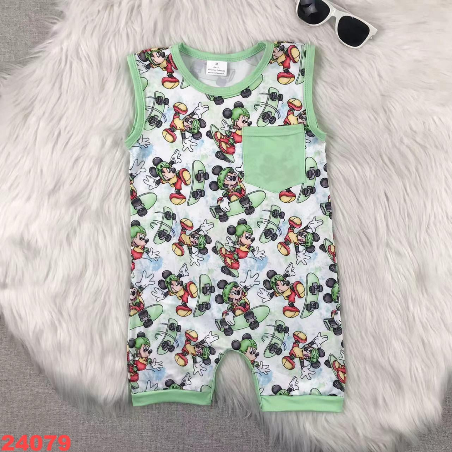 Mouse on a Skateboard Romper