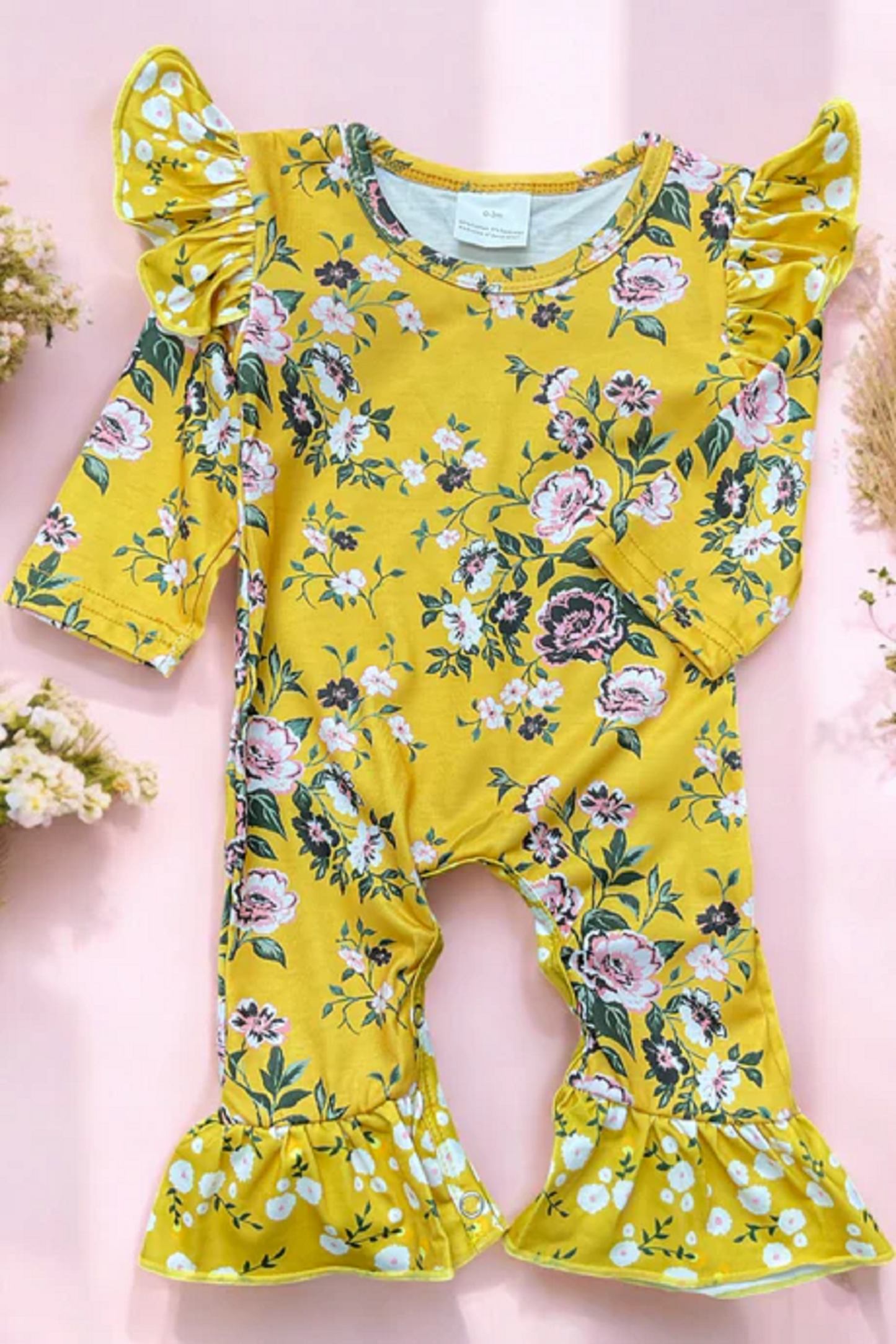Floral Mustard Romper