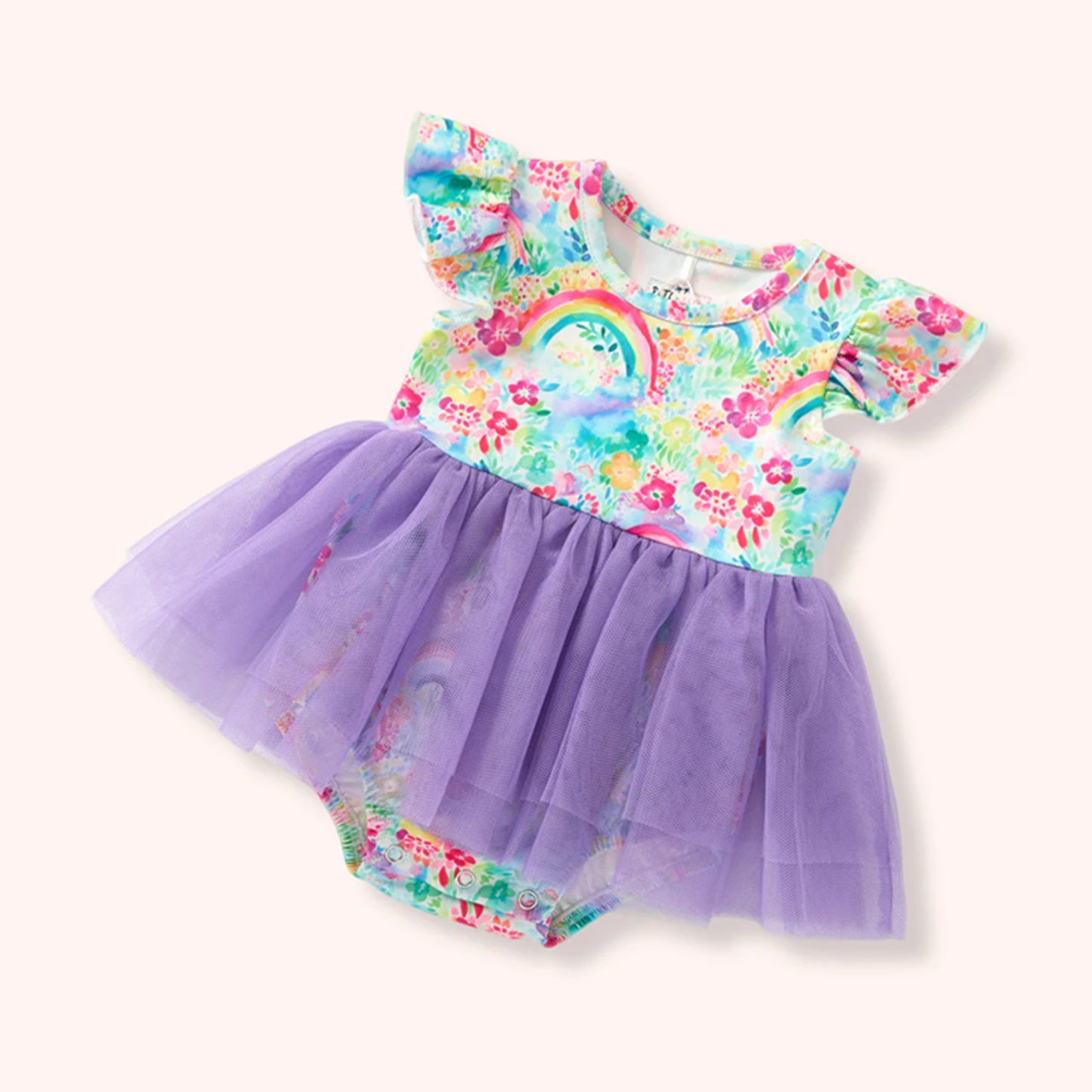 Pete + Lucy Over the Rainbow Ruffle Romper