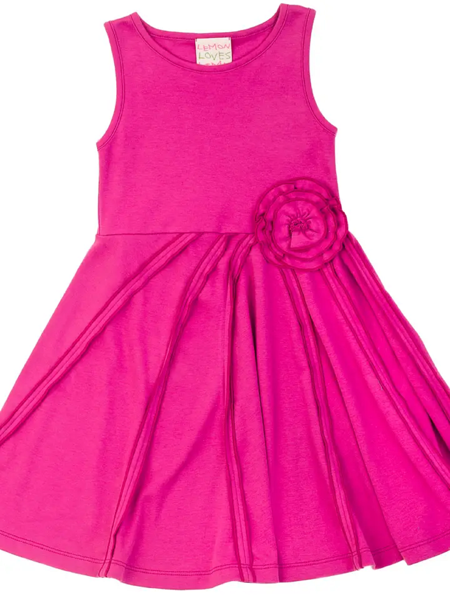 Lemon Loves Lime Hot Pink Flower Dress