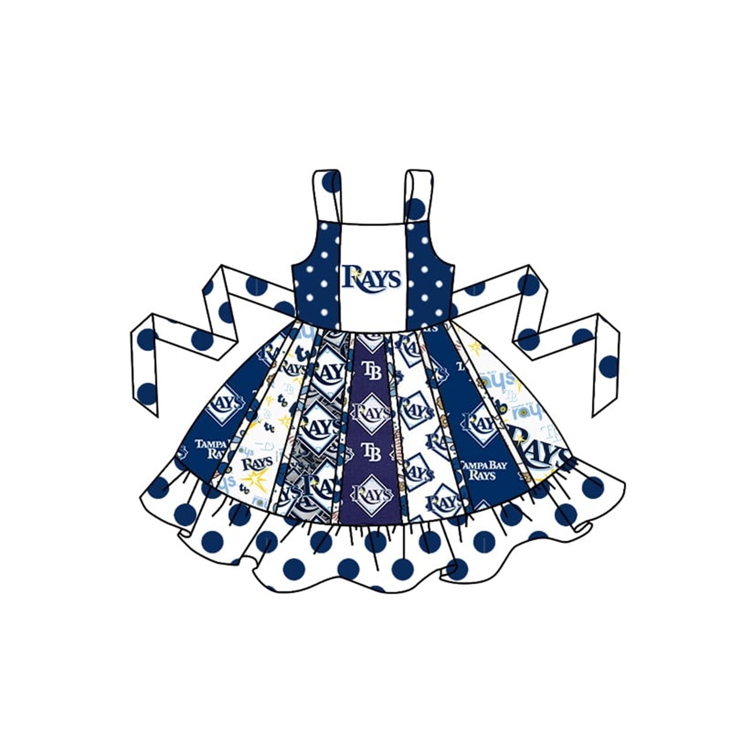 Tampa Bay Rays Girls Short Sleeve Twirl Dress