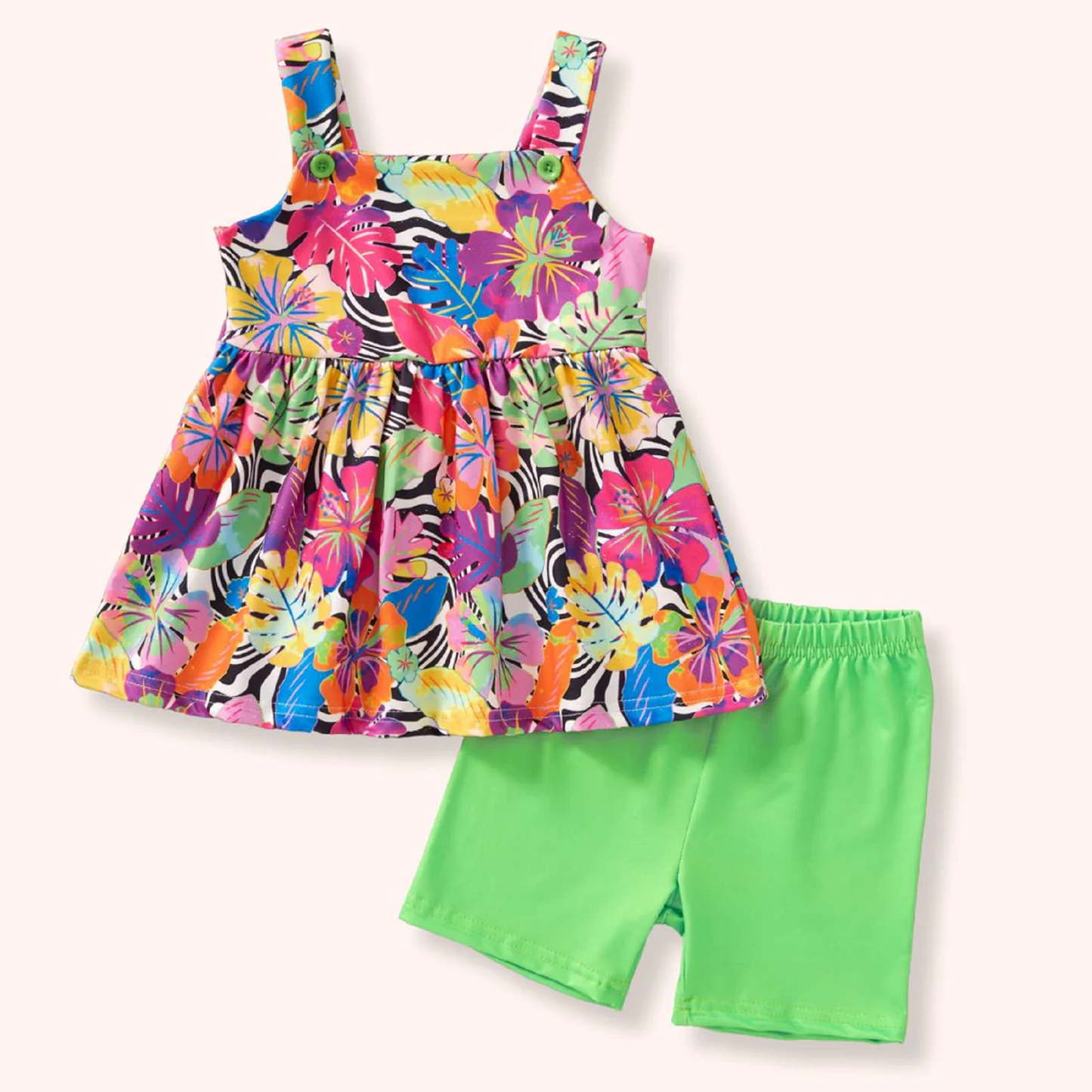 Pete + Lucy Tropical Hibiscus Short Set