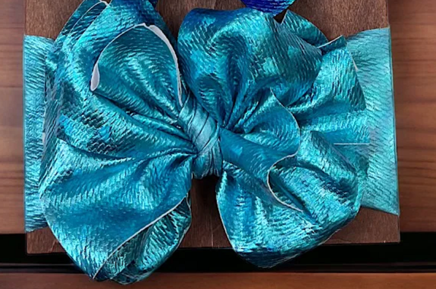Turquoise Metallic Tassel Bow Headband