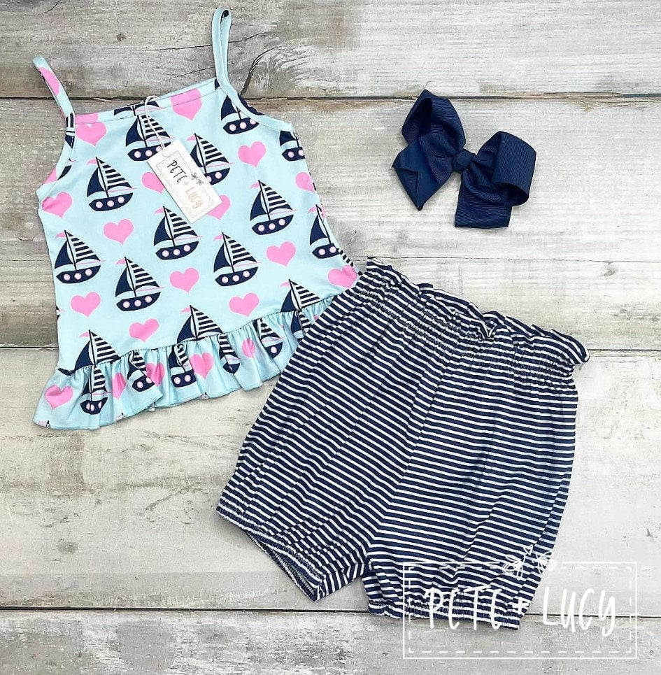 Pete + Lucy Sail Away Two-Piece Short Set