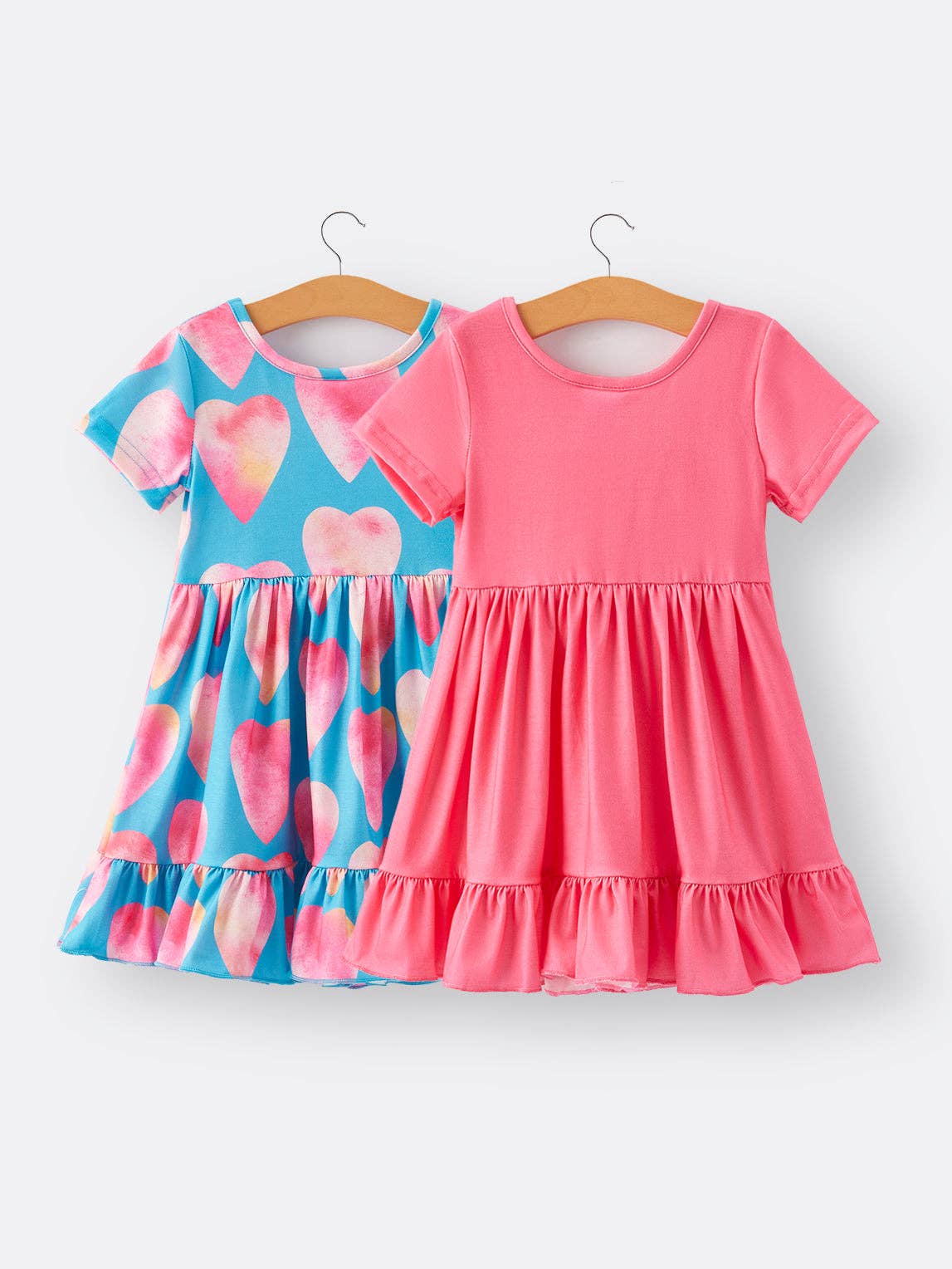 Girls Dress Valentine's Day Heart Print Dress