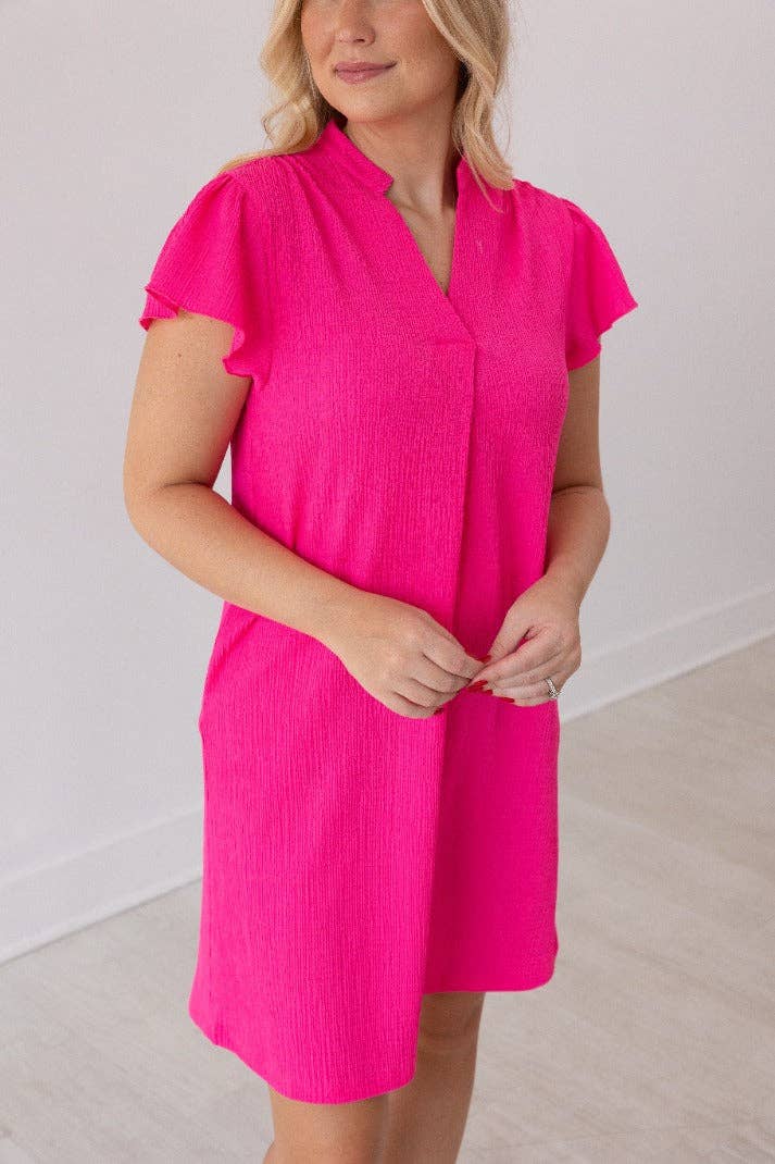 The Nicole Dress, Hot Pink: Pink
