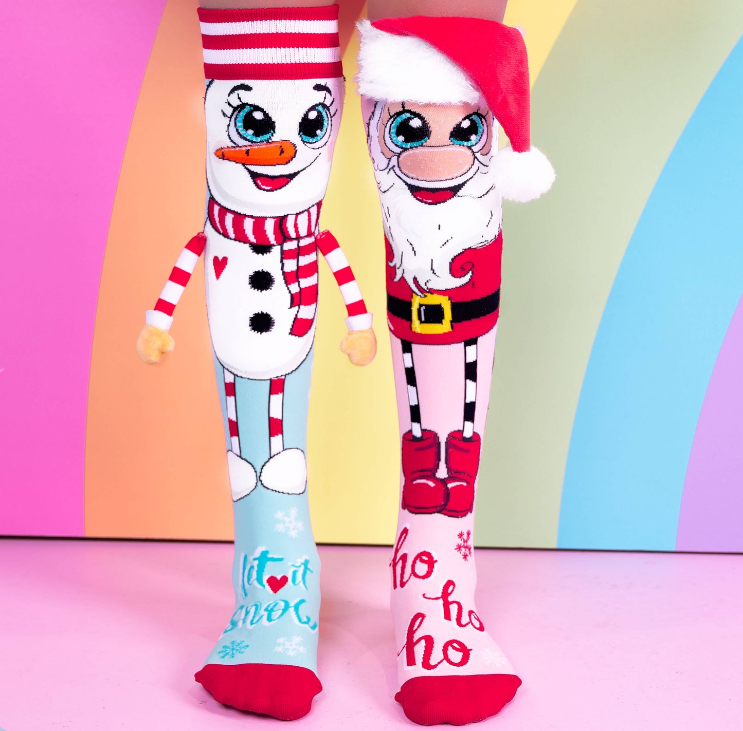 SANTA & SNOWMAN SOCKS: Toddler Age 3 - 5