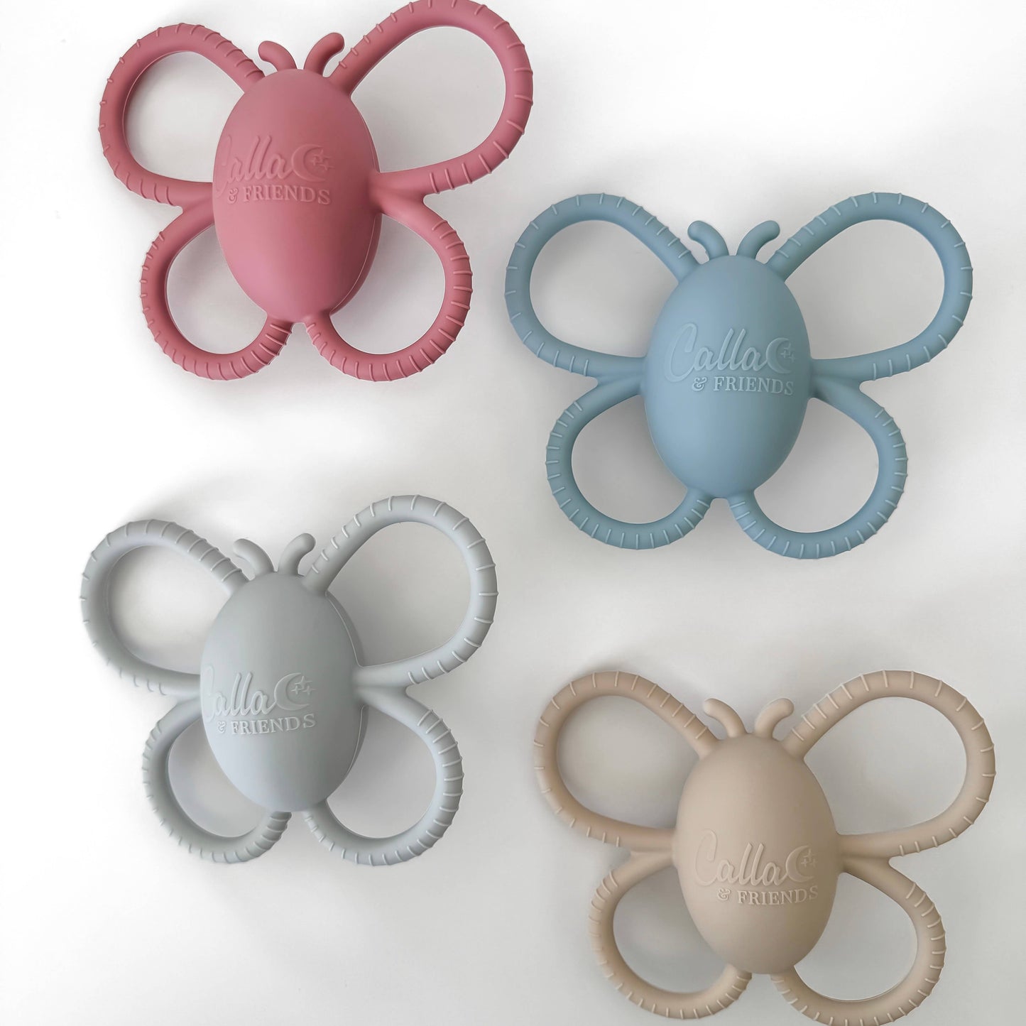 Garden Party Collection - Butterfly Rattle Teether: Petunia Pink