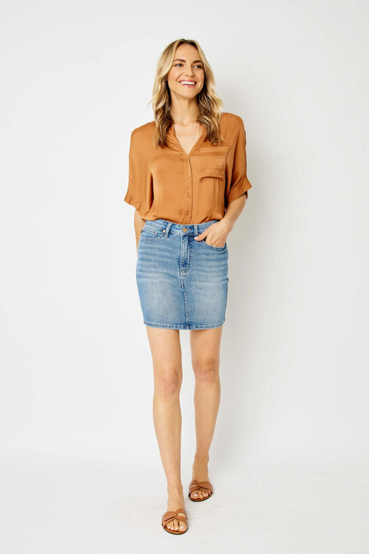 Judy Blue Sunwashed Jean Skirt