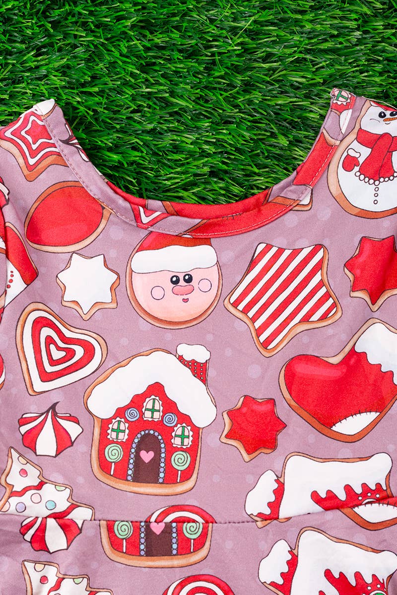 SWEET CHRISTMAS PRINTED TWIRL DRESS