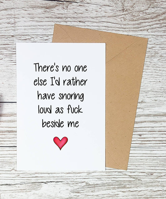 Funny Snoring Anniversary Valentine Card