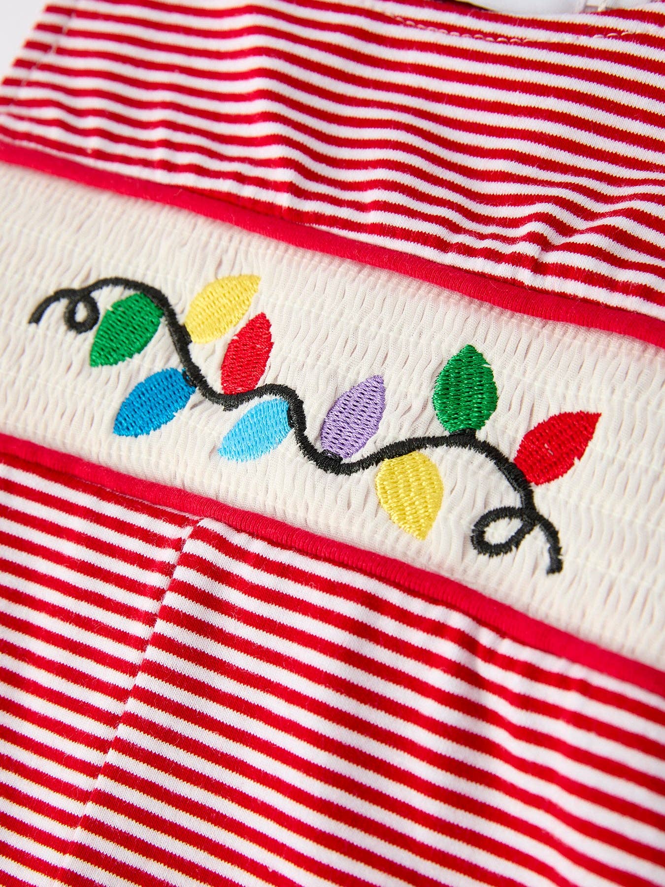 Holiday Baby Boy Romper with Embroidered Christmas Lights