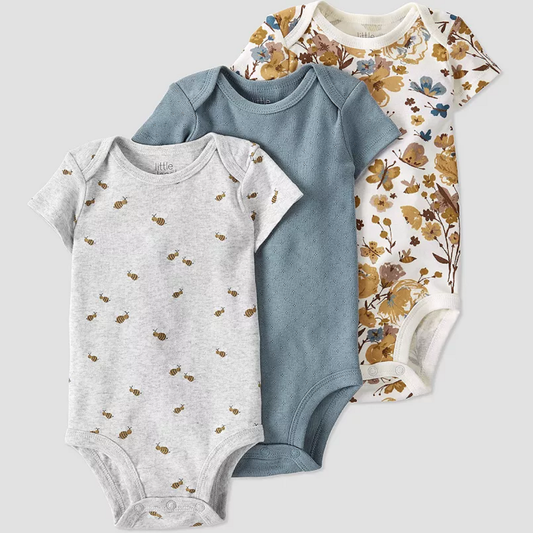 Baby Little Planet by Carter's 3-Pack Ribbed Bodysuits