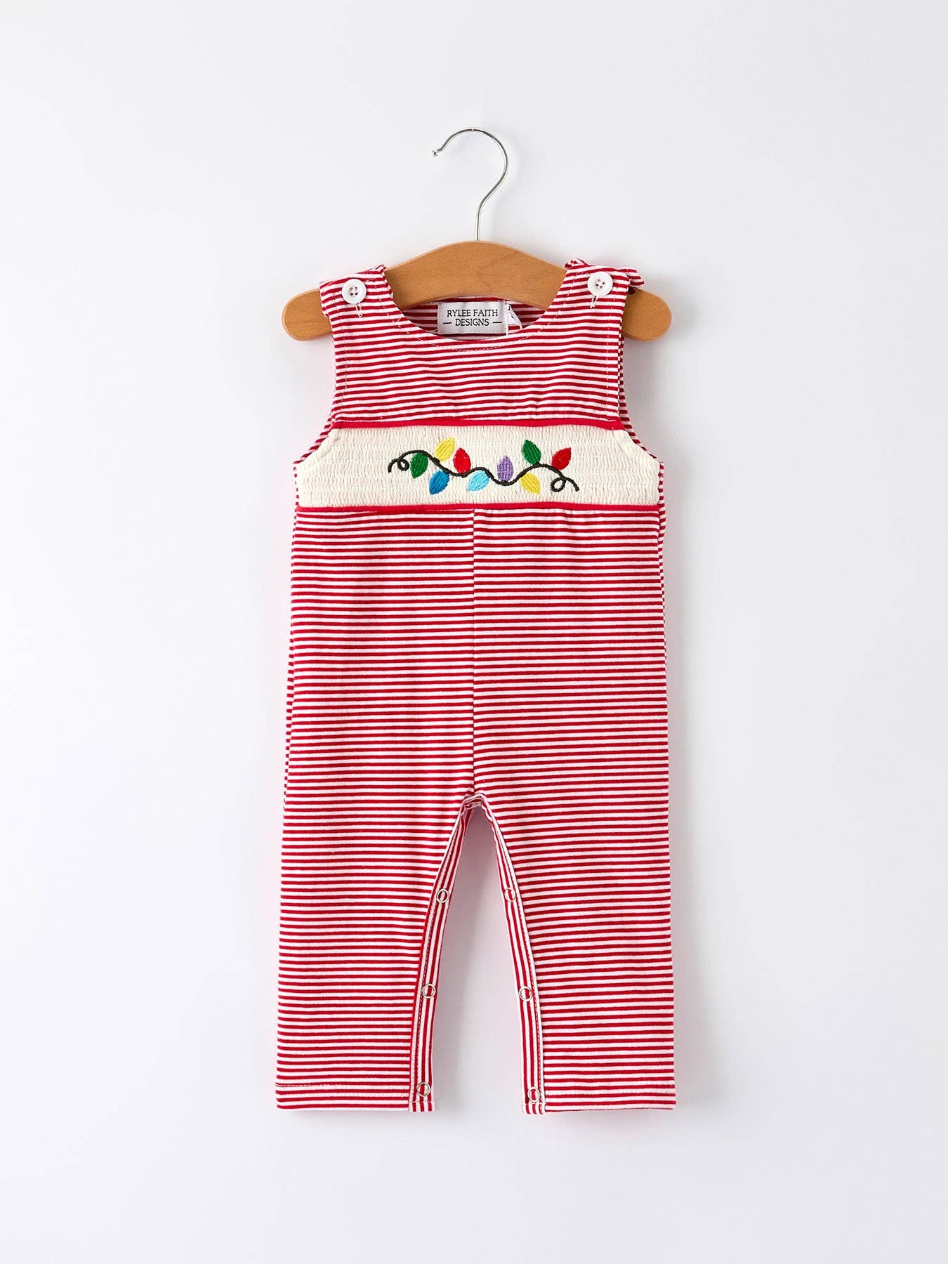 Holiday Baby Boy Romper with Embroidered Christmas Lights
