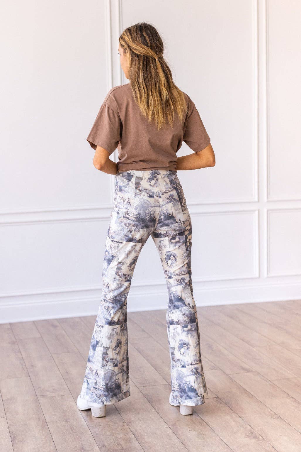Cowgirl Print Pants: Grey
