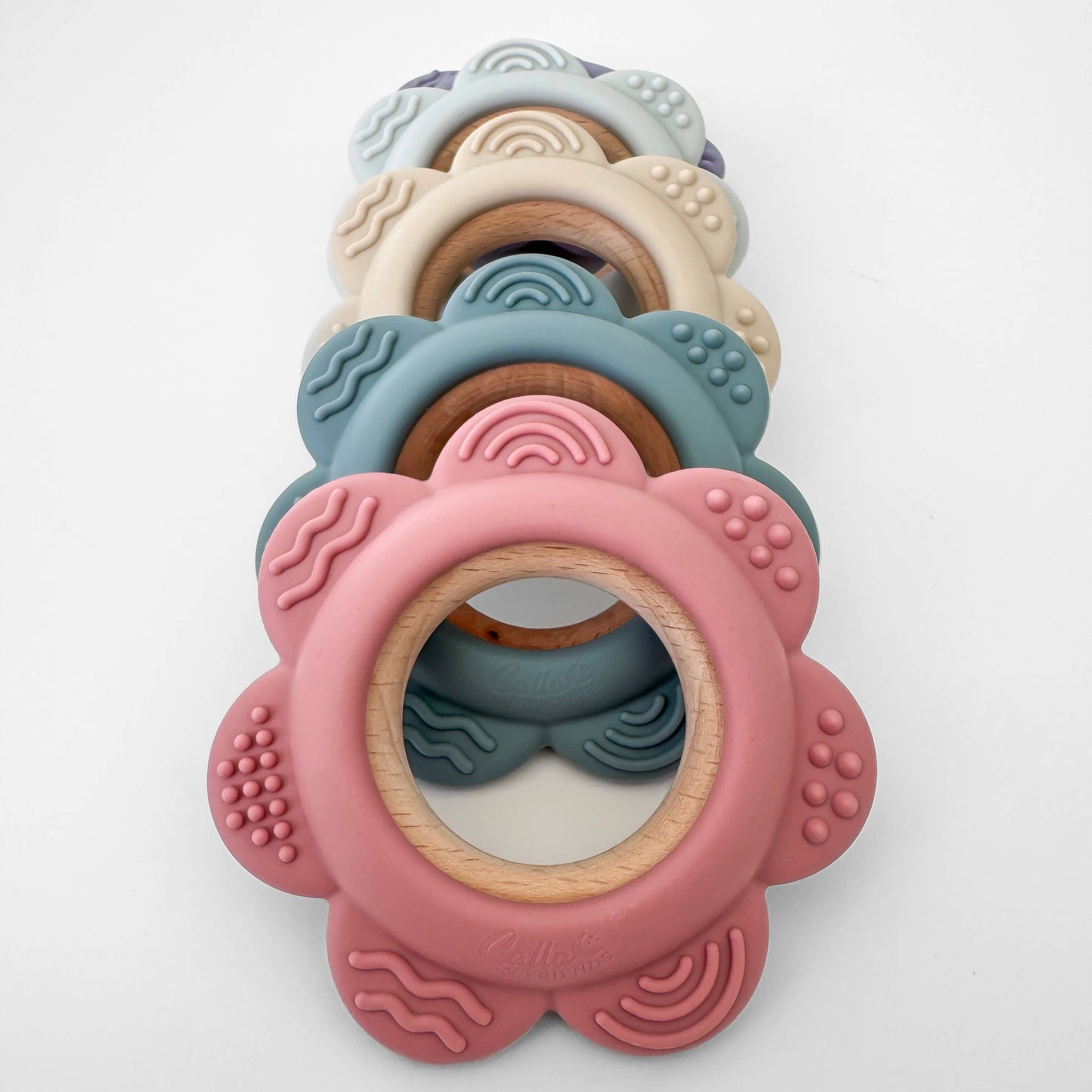 Garden Party Teether Collection - Flower: Gray