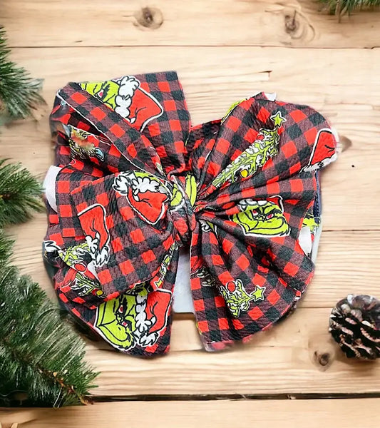 BIG TASSEL MR.GRINCH PRINTED HEADBAND