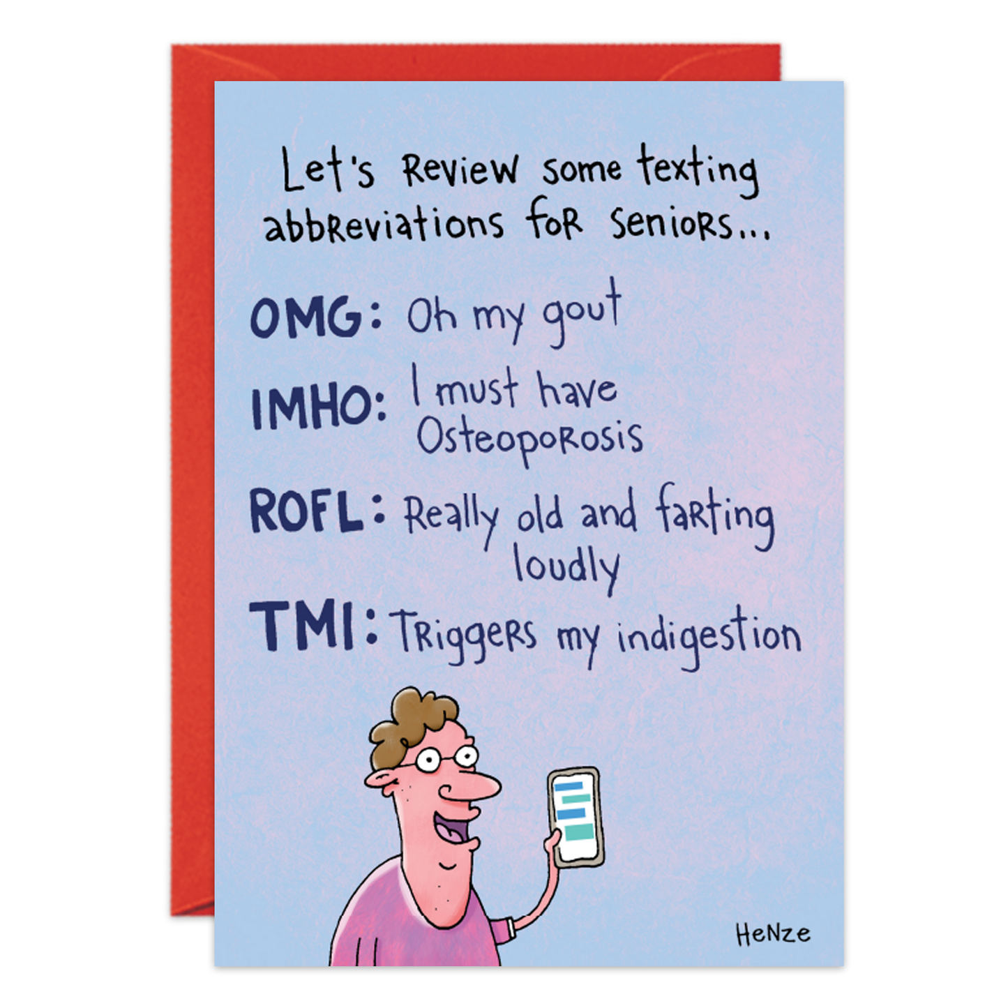 Texting For Seniors Birthday Card