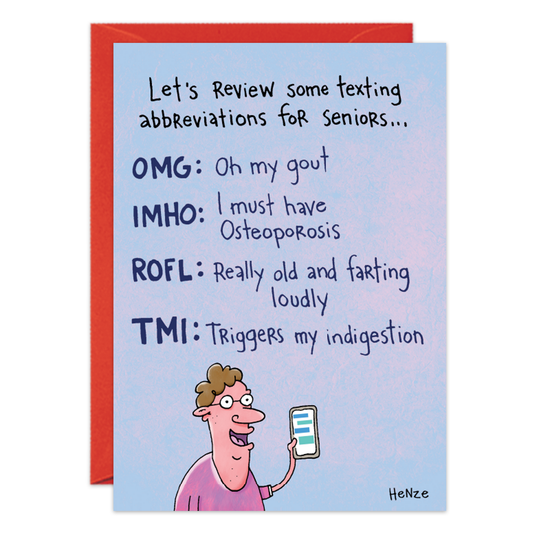 Texting For Seniors Birthday Card