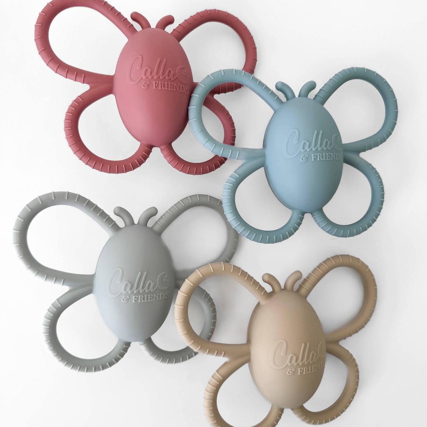 Garden Party Collection - Butterfly Rattle Teether: Powder Blue