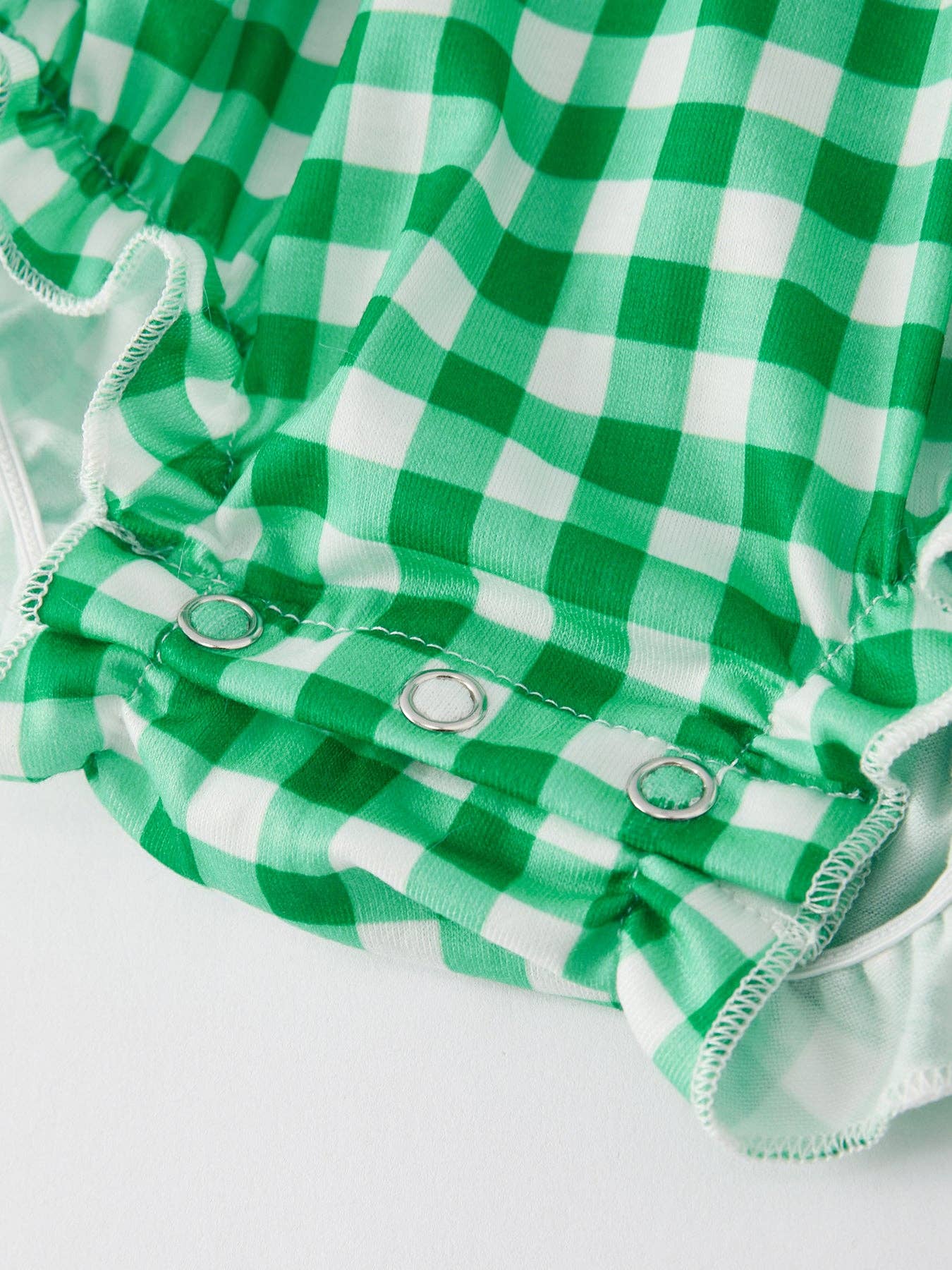 St. Patrick's Day Smocking Embroidered Plaid Baby Girls Romper