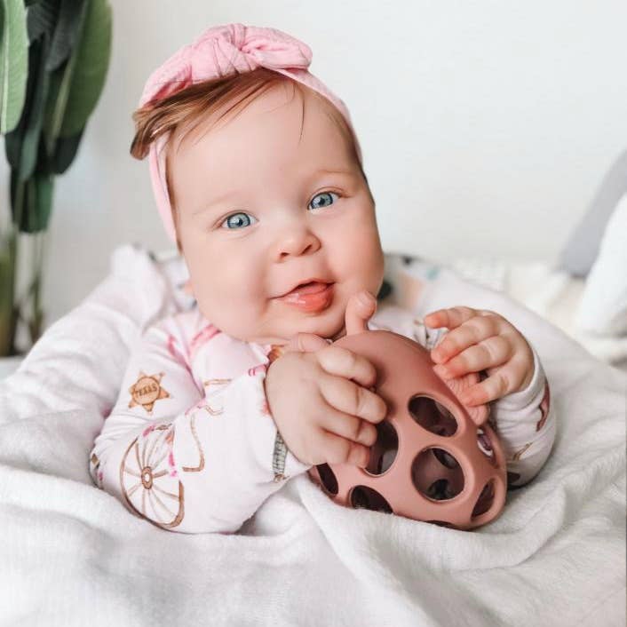 Garden Party Collection - Honey Bee Teether: Petunia Pink