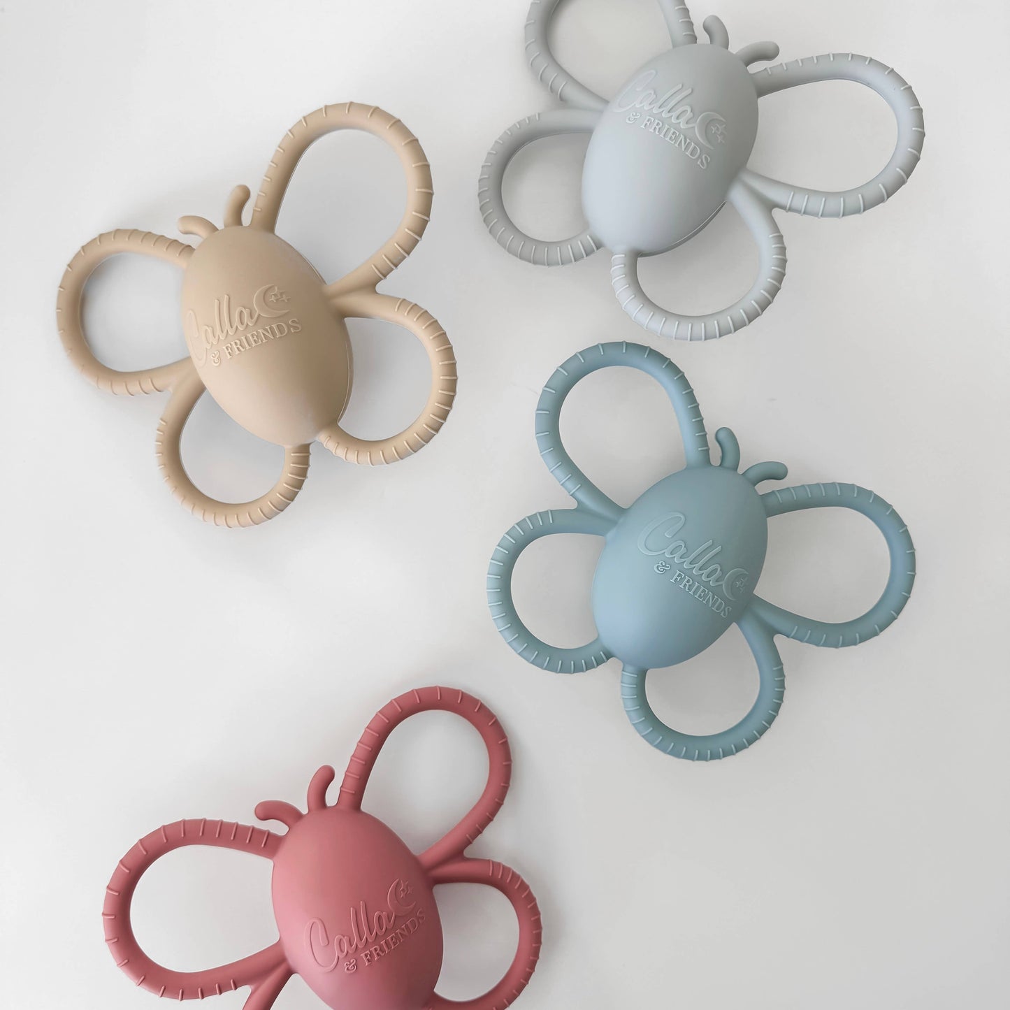 Garden Party Collection - Butterfly Rattle Teether: Powder Blue