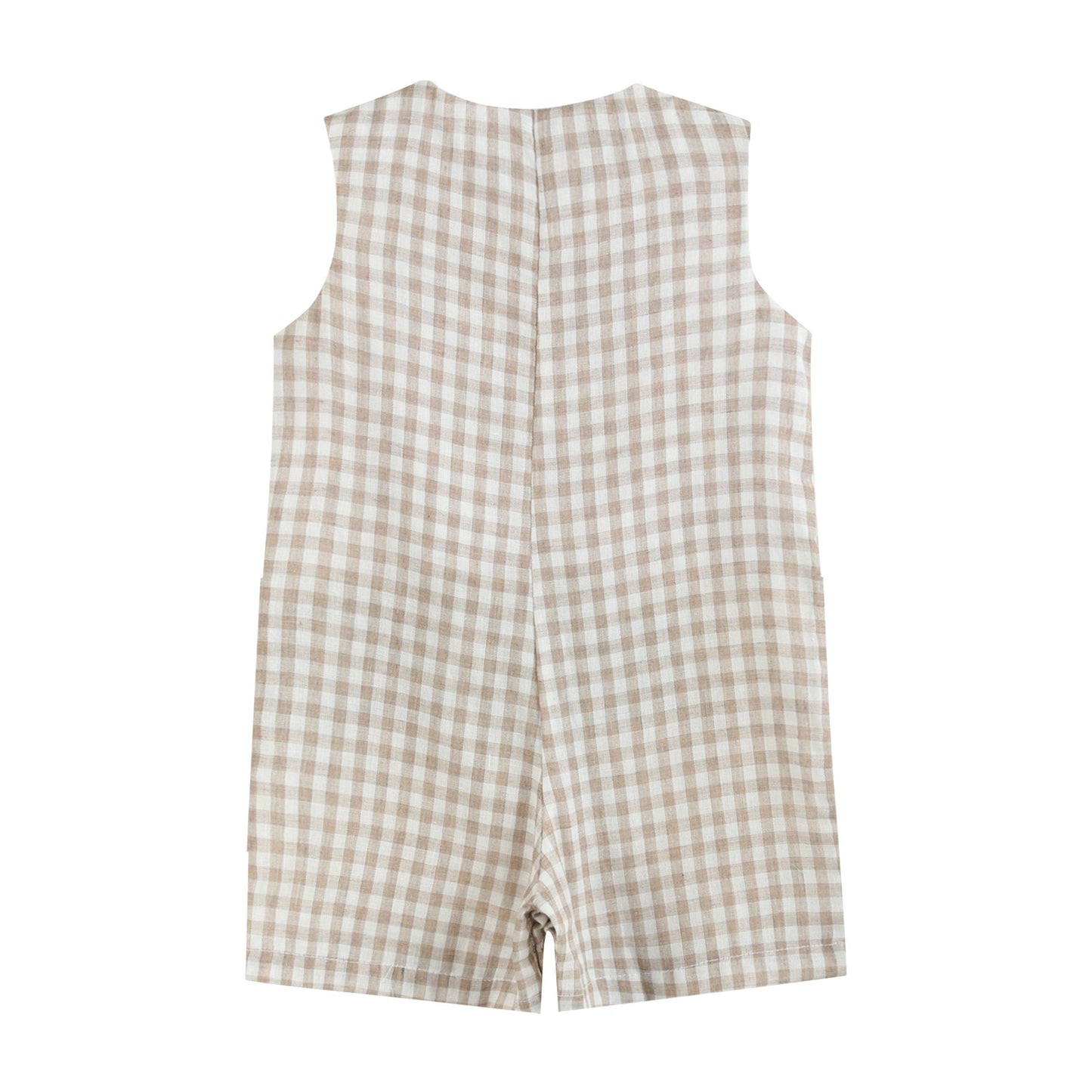 Lil Cactus Brown Gingham Alligator Shortalls