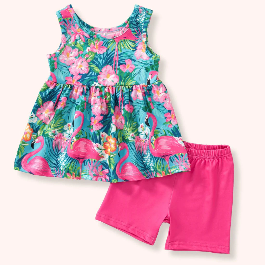 Flamingo Garden Short  Set P+L