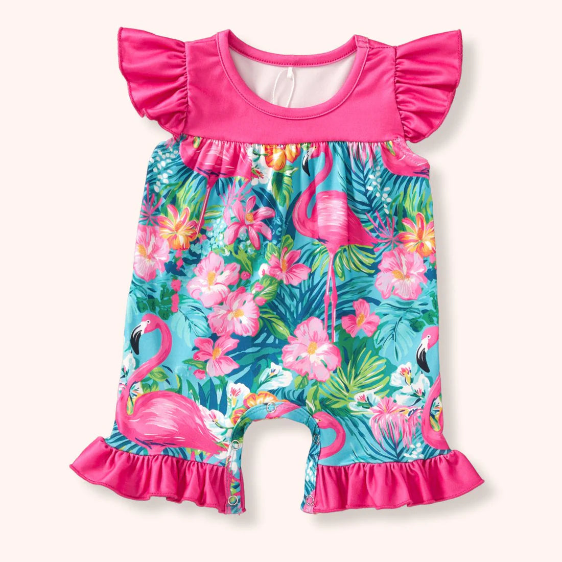 Flamingo Garden Romper P+L
