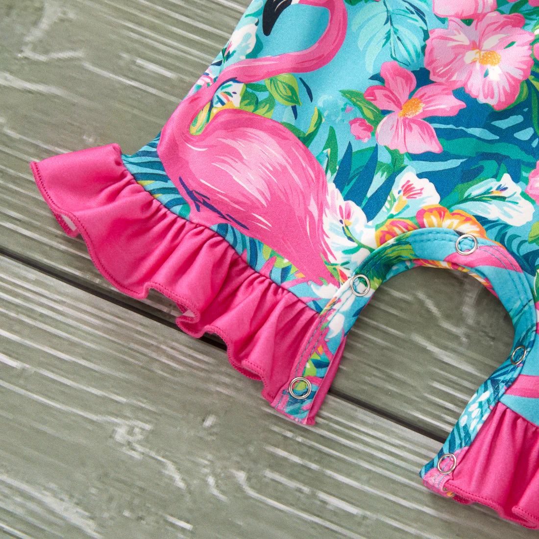 Flamingo Garden Romper P+L