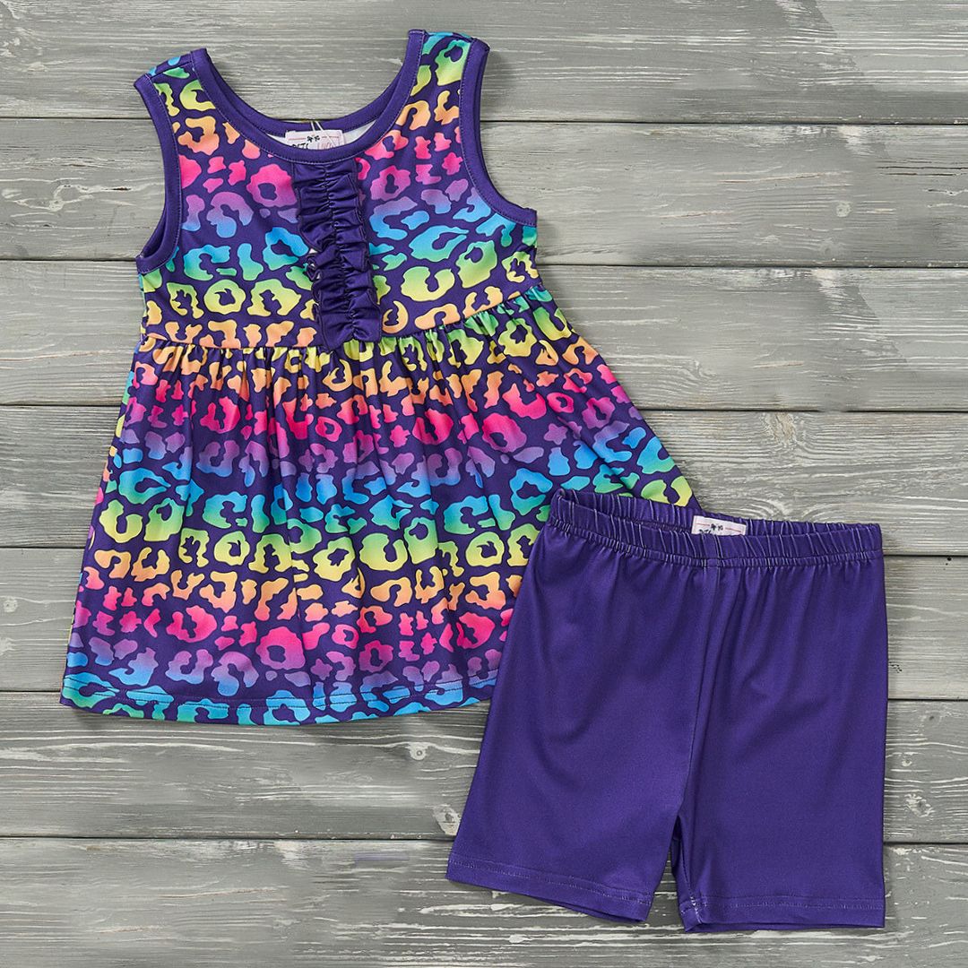 Pete + Lucy Neon Safari Short Set