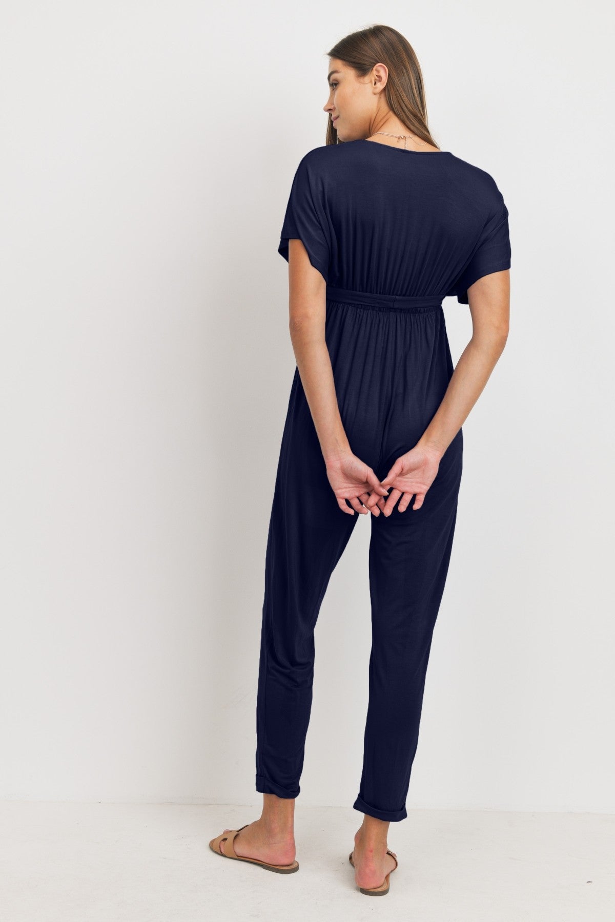 Navy Blue Maternity Jumpsuit