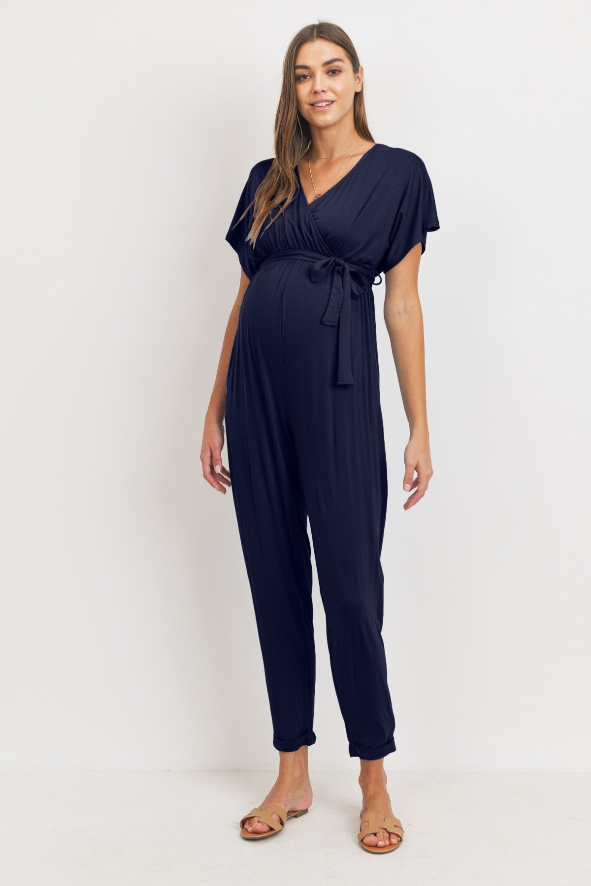 Navy Blue Maternity Jumpsuit