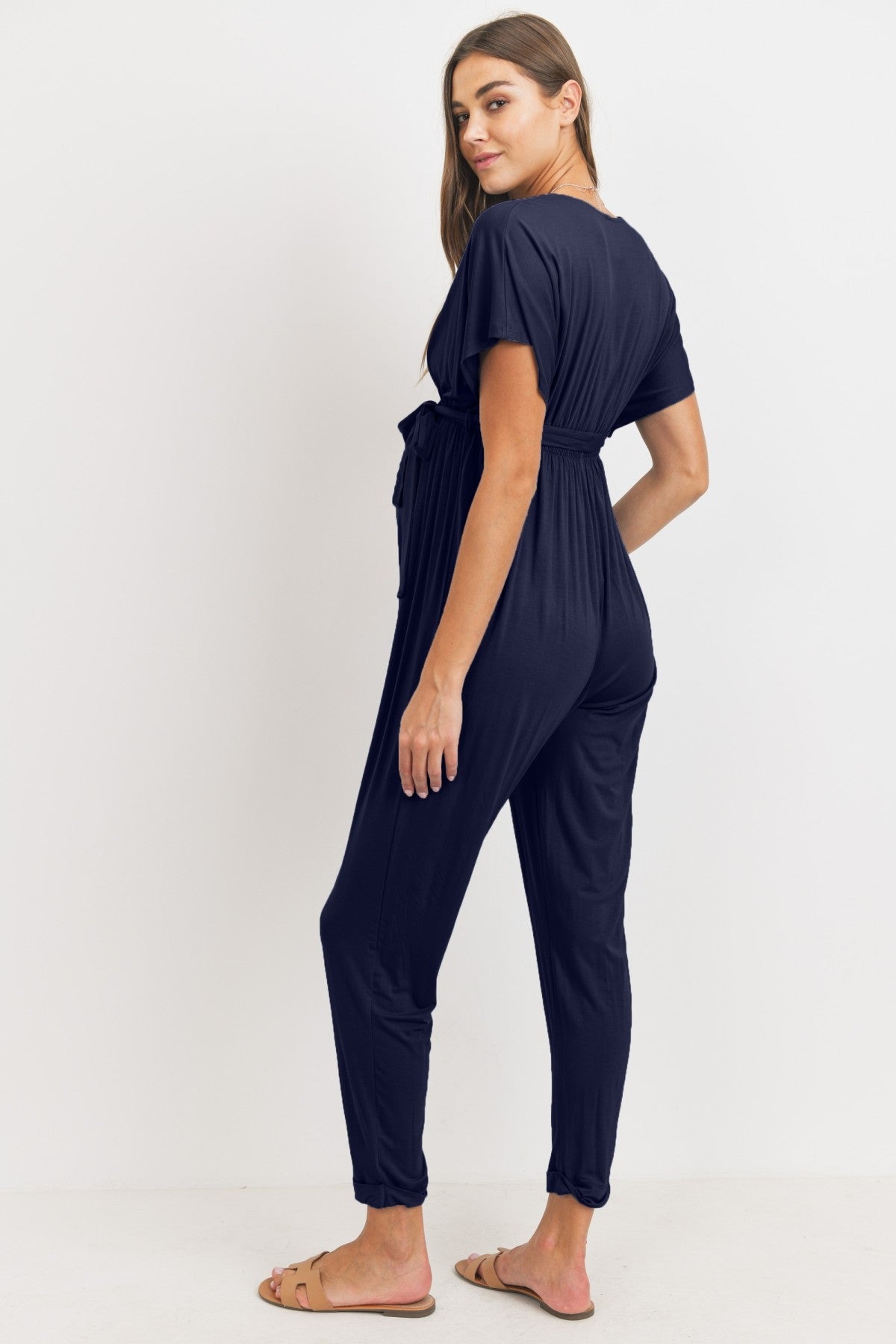 Navy Blue Maternity Jumpsuit