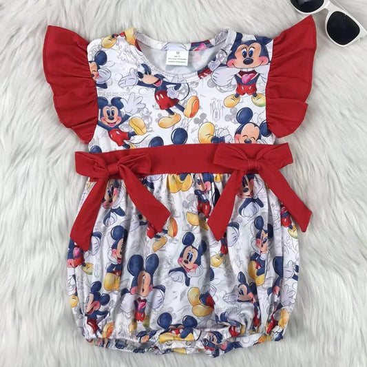 Girls Mouse Romper with Ribbons