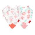 2-Pack Muslin Bandana Teether Bib, Soft Cotton Bibs, Ballerinas and Roses