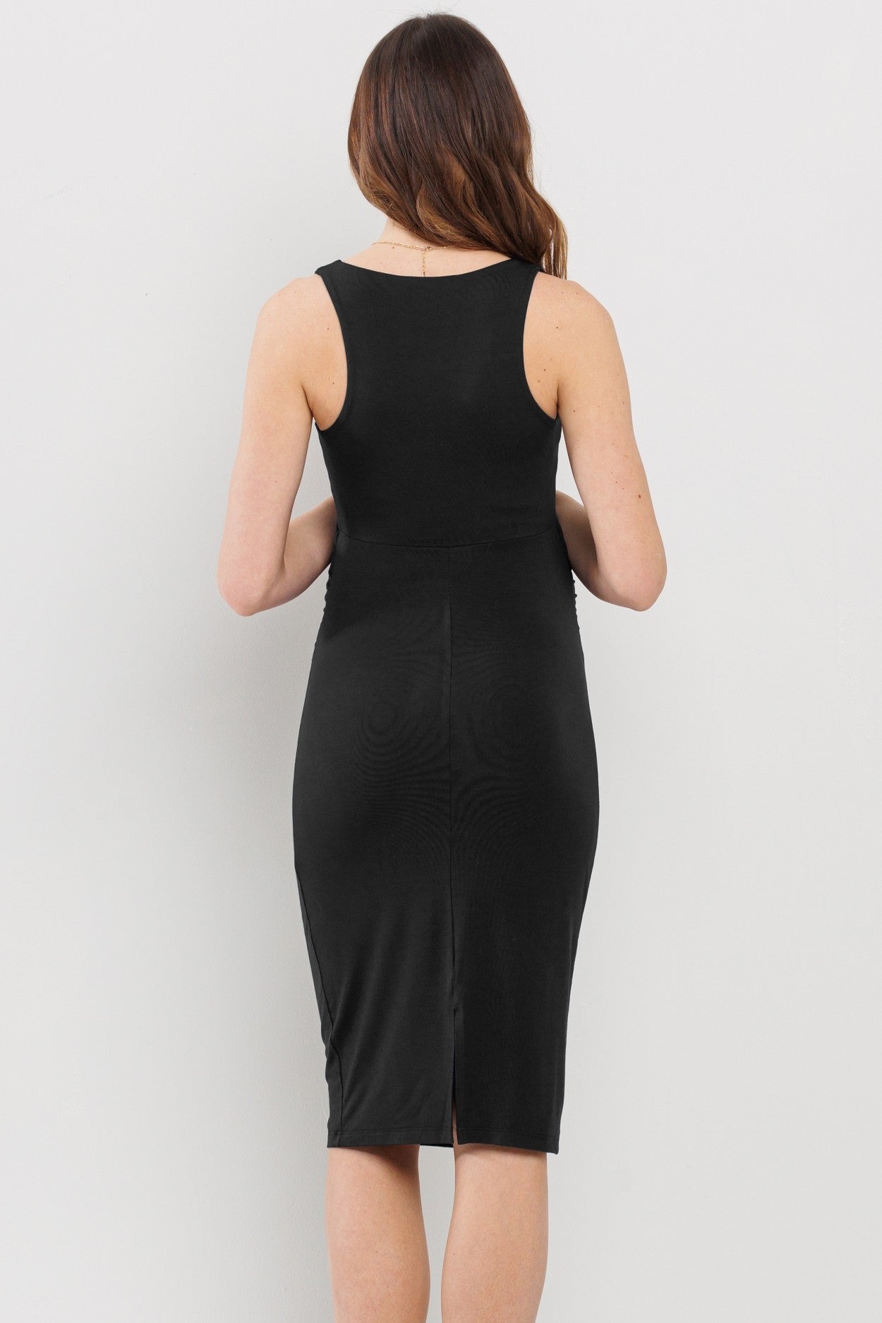 Maternity Sleeveless Black Dress