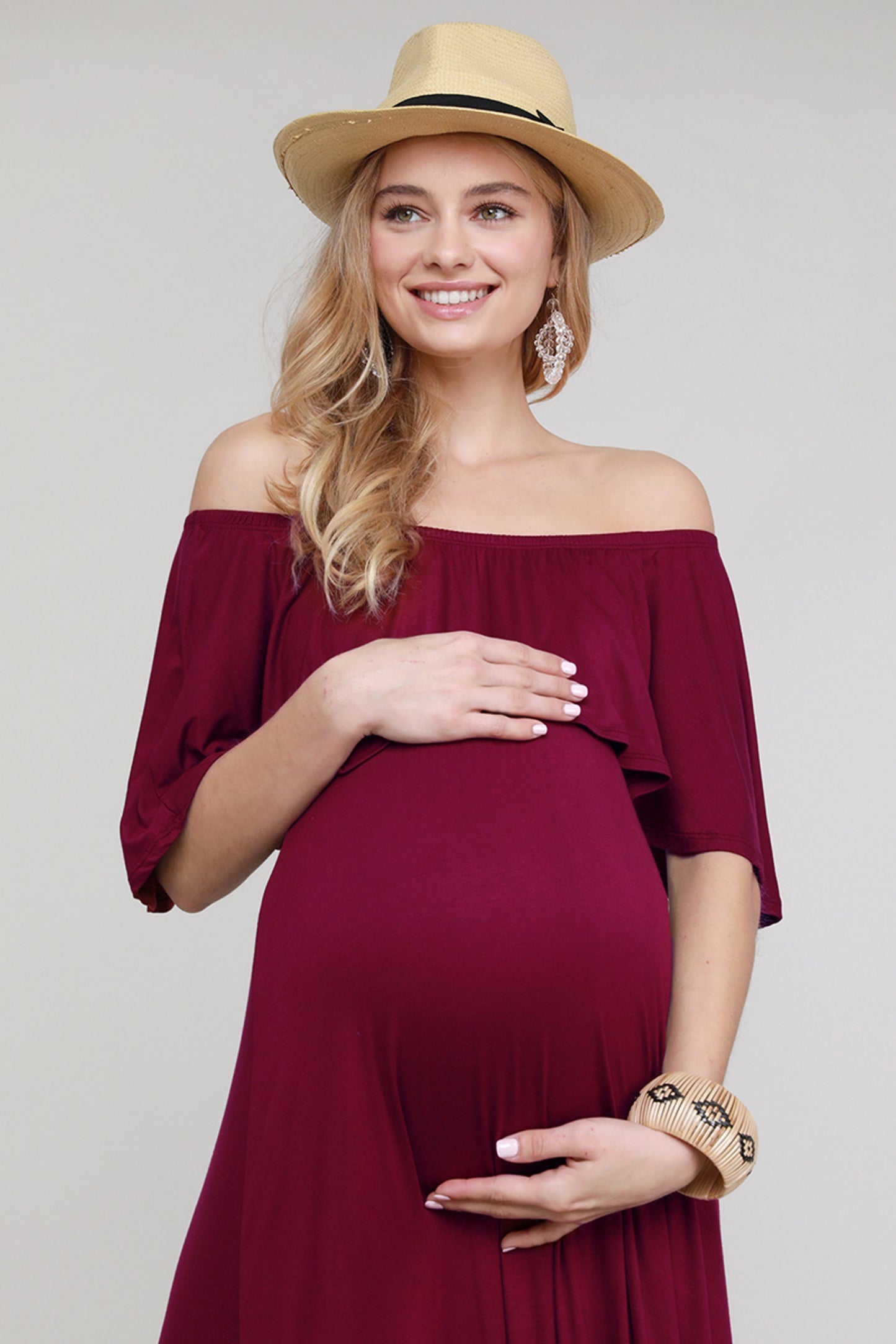 Maternity Off the Shoulder Maxi Dress